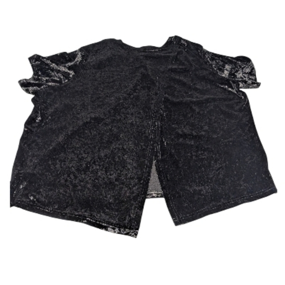 Boutique Black Velvet Short Sleeve Top - Size 3X - NWT - Picture 4 of 9
